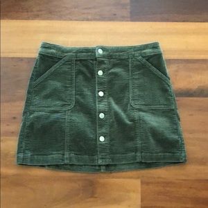 Olive green corduroy skirt